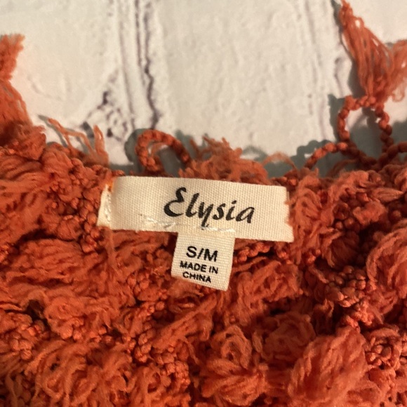 Elysia| Burnt Orange Shaggy Knit Cropped Cardigan | Small/Medium | NWOT - Picture 5 of 6
